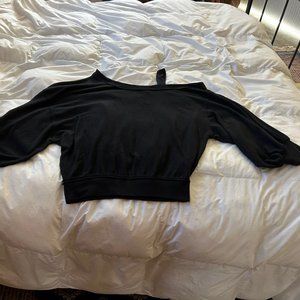 We The Free People Flaunt It Cold Shoulder Black Pullover Sweater. NWT! Medium.